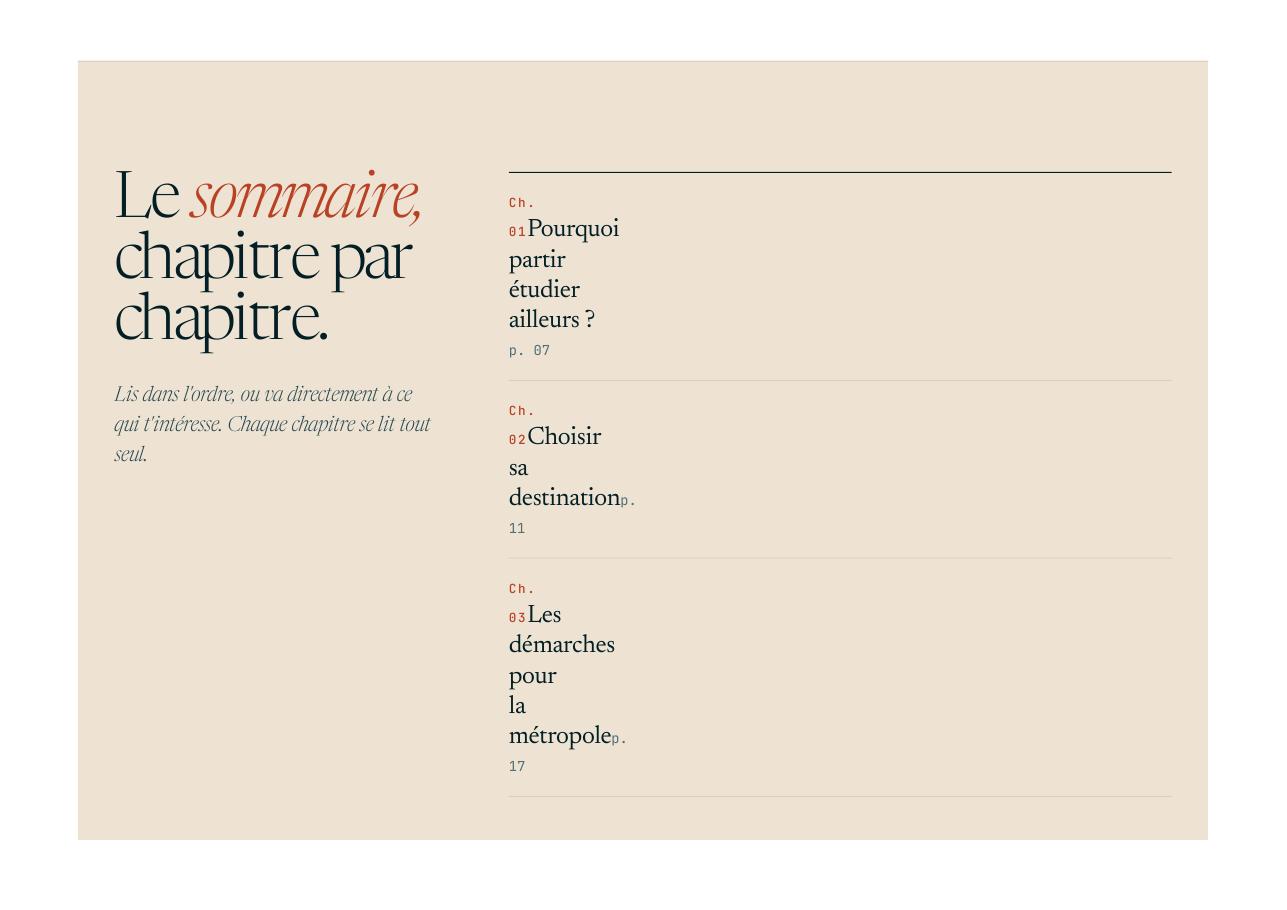 Page d'aperçu : Sommaire — 11 chapitres, lecture libre